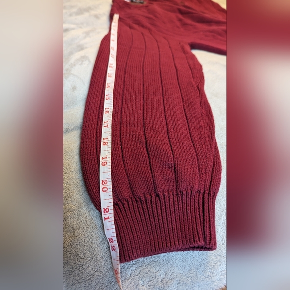Chaps burgundy polo cotton sweater M - Picture 6 of 6